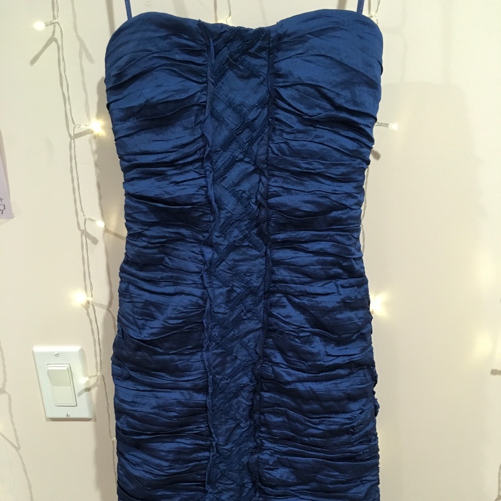 strapless royal blue dress